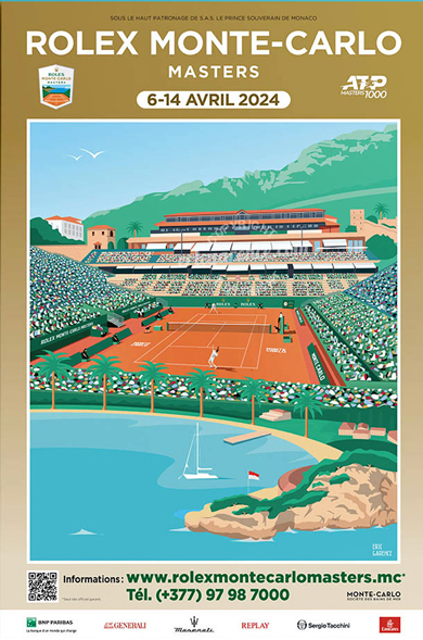 MP affiche originale rolex monte carlo masters 2024