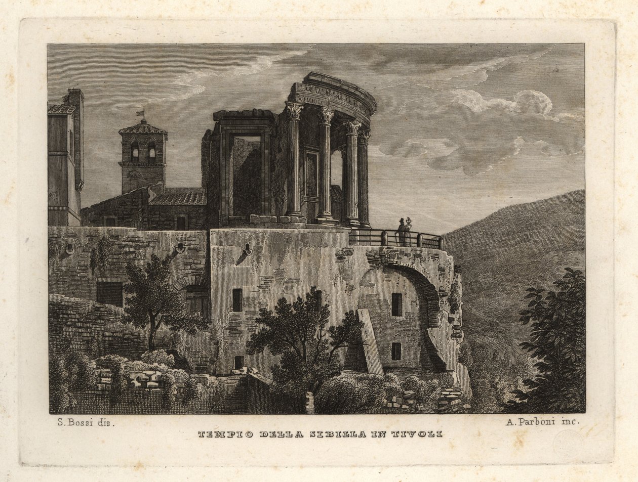 Klemberg Unbekannter Kuenstler View of the Temple of Sybil at Tivoli Tempio della Sibilla in Tivoli (MeisterDrucke 1015308)